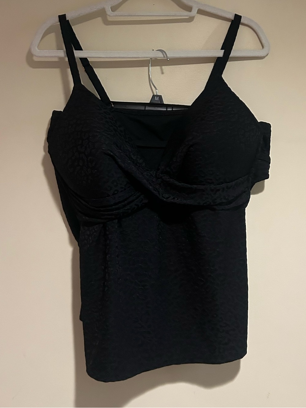 Freshwater Black on Black Leopard Print Tankini Sz 1 x
